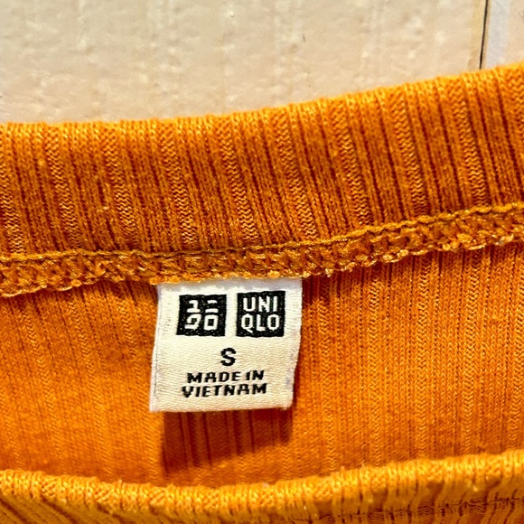 UNIQLO boatneck ribbed shirt - Small (Asian size) - Mustard - Picture 3 of 4
